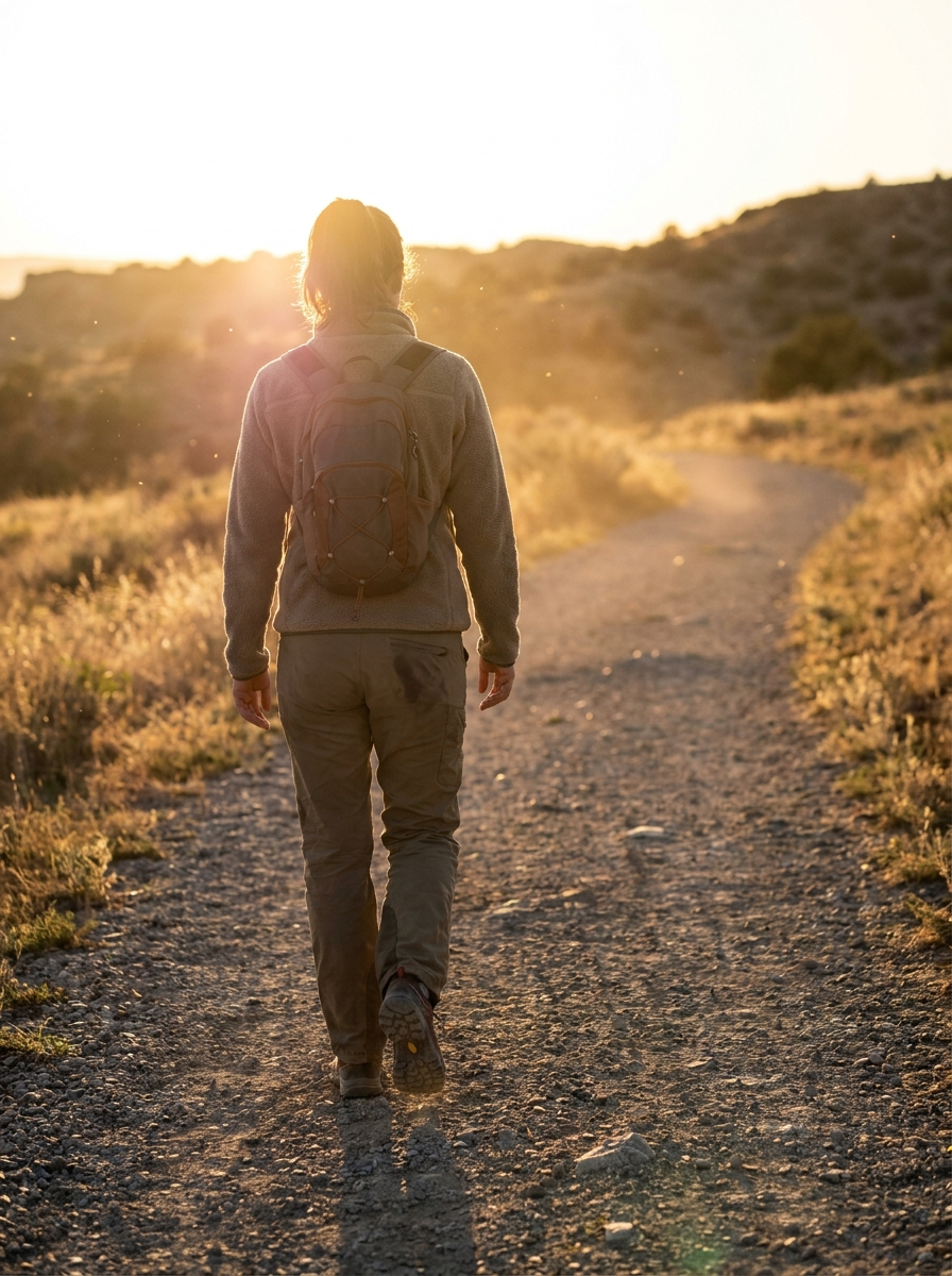 Runner on a trail at sunset wearing Kaido socks